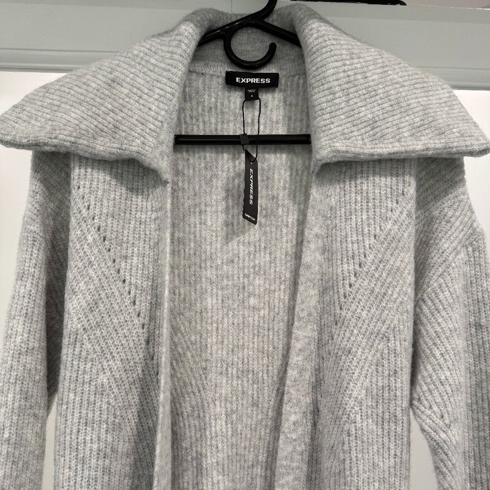 Express Gray Knit Cardigan